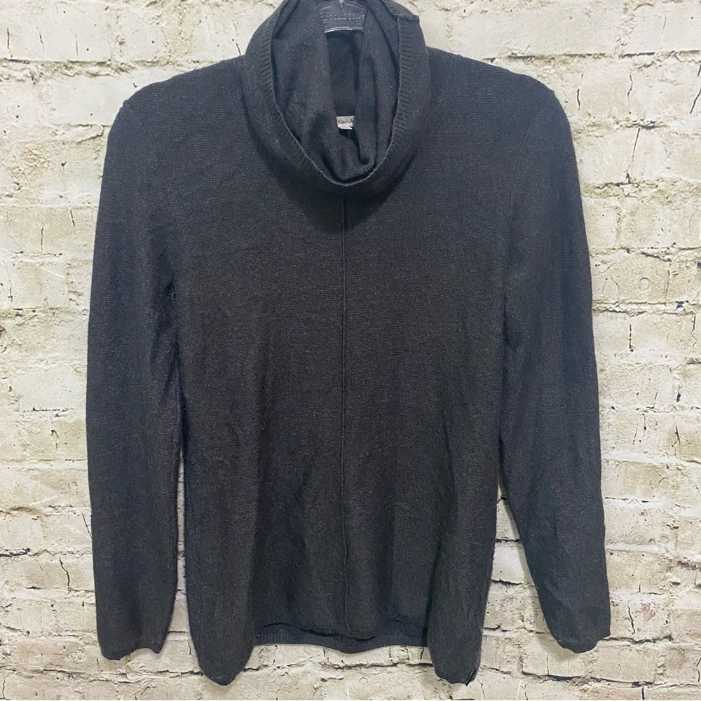 Calvin Klein Charcoal Gray Stretch Turtleneck Sweater